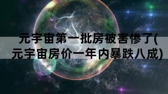 元宇宙第一批房被害惨了(元宇宙房价一年内暴跌八成)